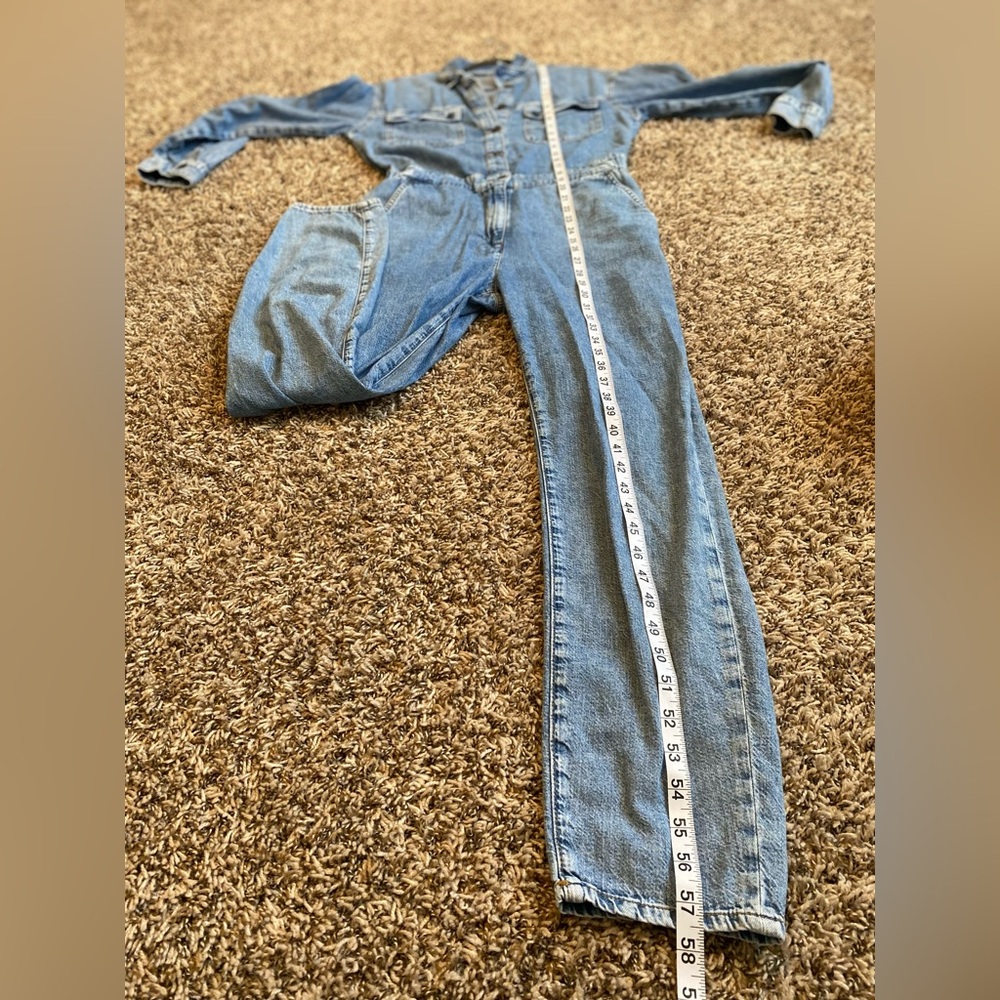 Mavi Eva Denim Jumpsuit Light Indigo Blue S - Picture 11 of 11